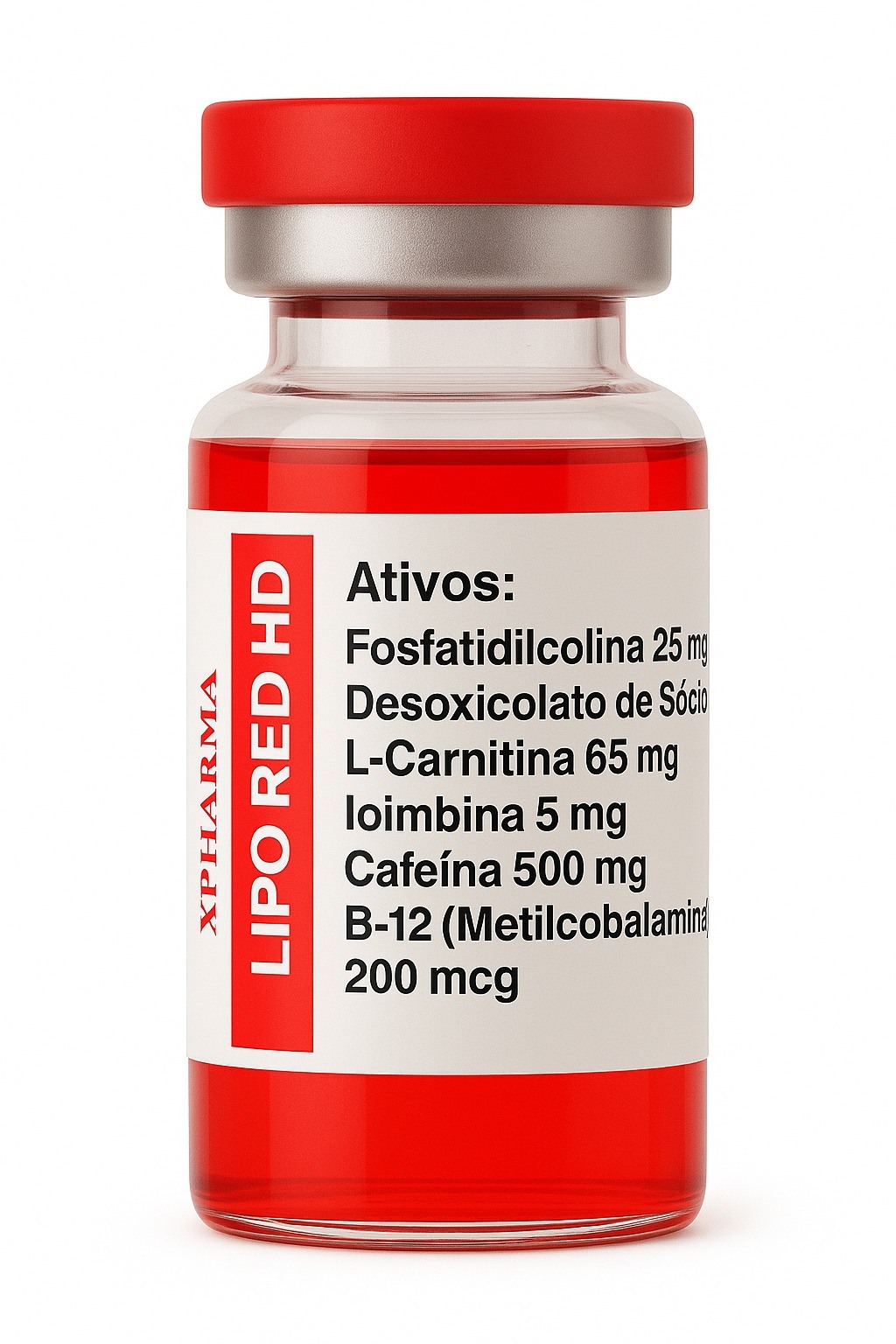 LipoRED HD bottle with a red and white label